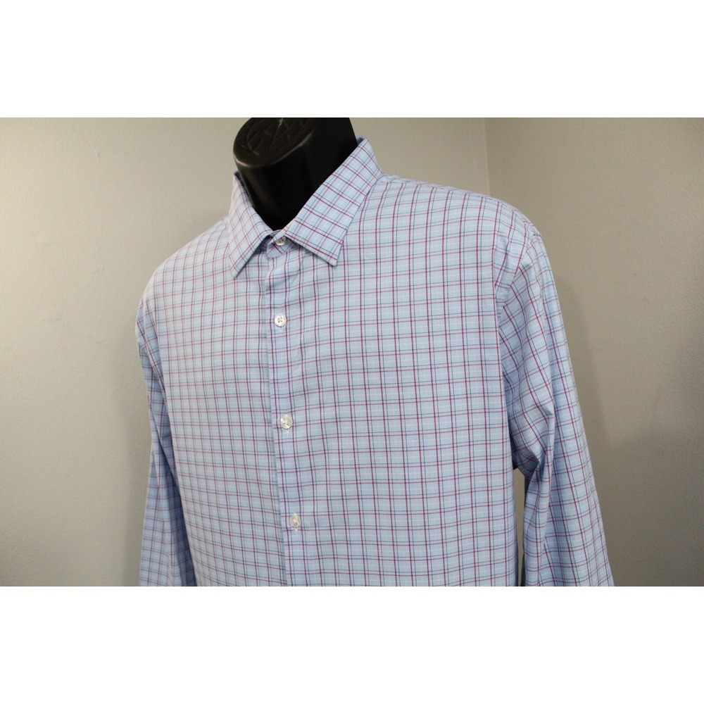 Bonobos Dress Shirt Plaid Standard Fit Nylon Stretch‎ Long Sleeve Mens Size XL